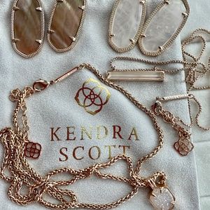 Kendra Scott, Lot of 4, Rose Gold Earring and Necklaces